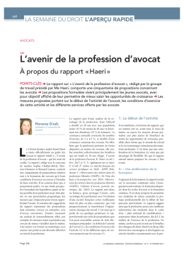 L`avenir de la profession d`avocat