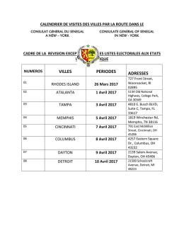Visites des Villes dans le cadre de la révision des listes électorales