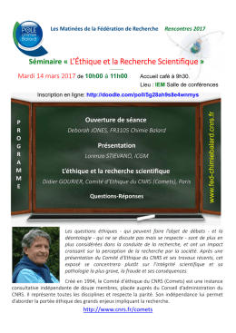 L`&Eacute;thique et la Recherche Scientifique