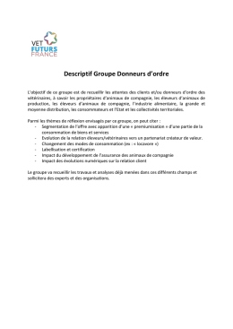 Descriptif Groupe Donneurs d`ordre