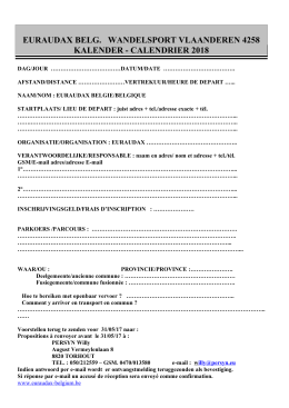 euraudax belg. wandelsport vlaanderen 4258 kalender