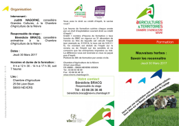 Formation Mauvaises herbes - Chambre d`Agriculture de la Nievre