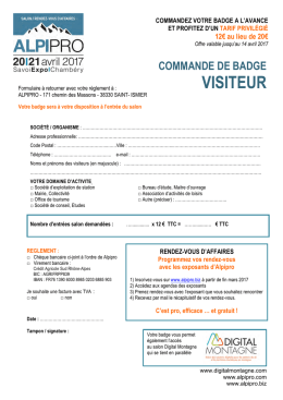 Commandez votre badge