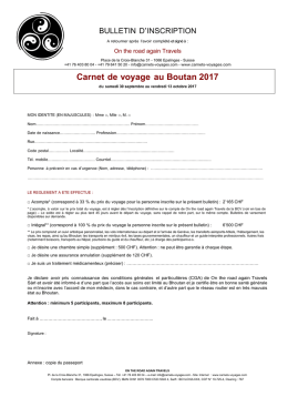 Carnet de voyage au Boutan 2017