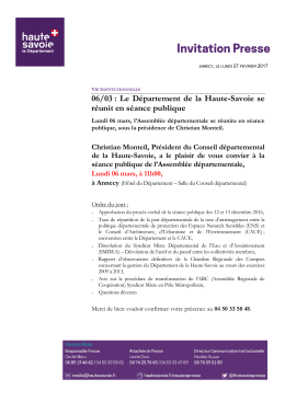 06/03 : Le D&eacute;partement de la Haute