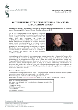 ouverture du cycle des lectures a chambord avec mathias enard