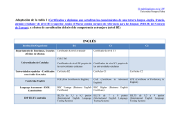 Tabla de certificados y diplomas que acreditan los