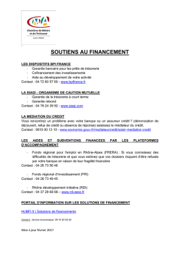 SOUTIENS AU FINANCEMENT