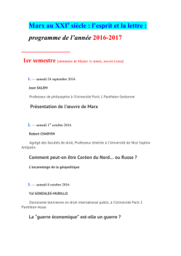 programme de l`année 2016-2017