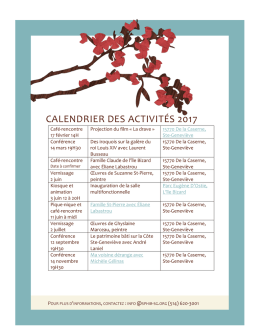 calendrier des activit&eacute;s 2017 - Soci&eacute;t&eacute; patrimoine et histoire de l`&icirc;le
