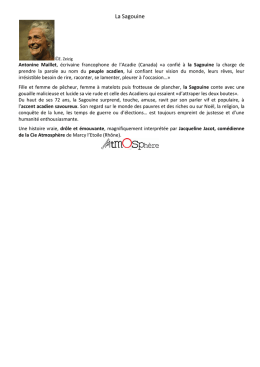 La Sagouine - Association Lyon Quebec