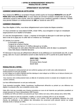 14932 - OFFRE TAKARA 35&egrave;me ANNIVERSAIRE