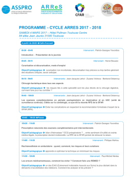 programme - cycle arres 2017 - 2018