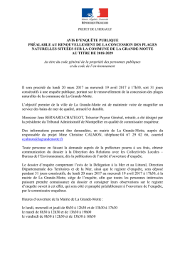 Avis d`enqu&ecirc;te publique pr&eacute;alable au