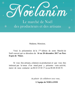 Présentation du salon - Le Marché de Noël des Producteurs et Des