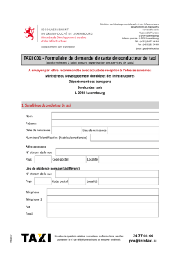 TAXI C01 - Formulaire de demande de carte de