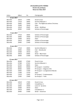 Horaire #1 - CPA Blainville/Ste