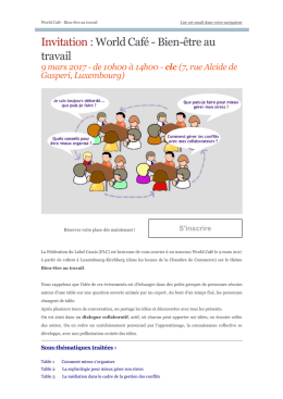 Invitation : World Café Bienêtre au travail