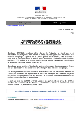 potentialites industrielles de la transition energetique