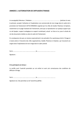 annexe 2. autorisation de diffusion d`image