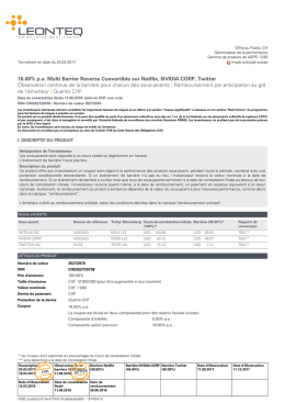 16.00% p.a. Multi Barrier Reverse Convertible sur Netflix, NVIDIA