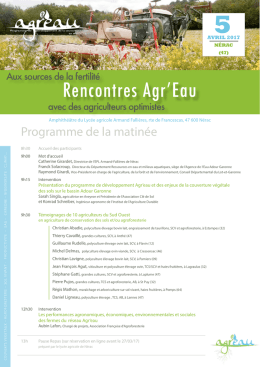 Voir le programme complet - Association Fran&ccedil;aise d`Agroforesterie