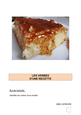 les verbes d`une recette - SBSSA