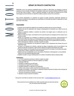 GÉRANT DE PROJETS CONSTRUCTION