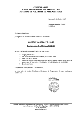 SYNDICAT MIXTE POUR L`AMENAGEMENT ET L