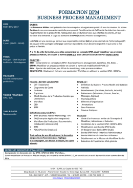 Plaquette Formation BPM