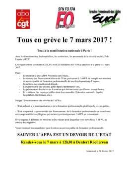 Tous en grève le 7 mars 2017