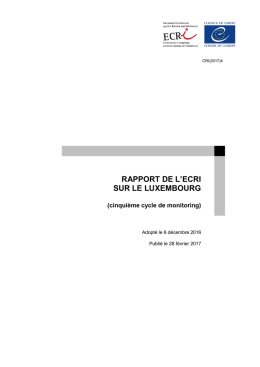 Rapport de l`ECRI - Conseil de l`Europe