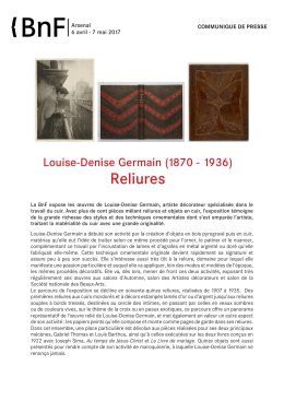 Louise-Denise Germain (1870 - 1936) – Reliures