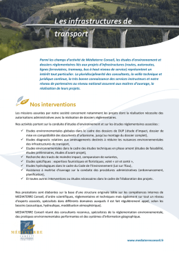 Infrastructures - MEDIATERRE Conseil
