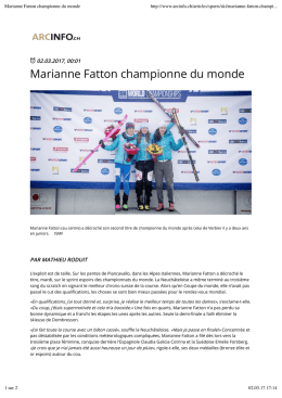 Marianne Fatton championne du monde