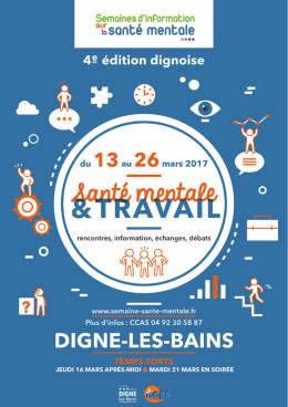 travail - La semaine de la santé mentale