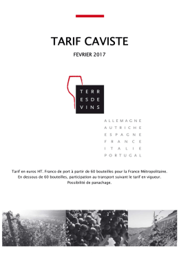 tarif caviste - Terres de vins