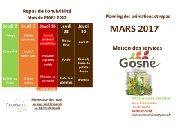 Animations &ndash; mars 2017