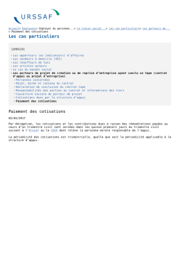 Paiement des cotisations