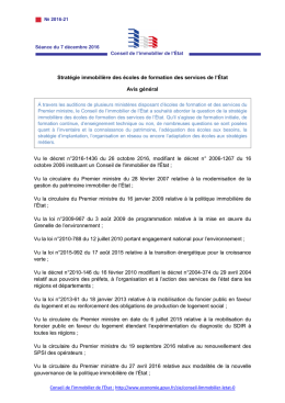 Stratégie immobilière des écoles de formation des services de l`État