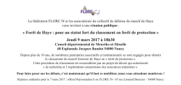 For&ecirc;t de Haye en danger . R&eacute;union publique le 9 mars