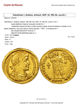 Valentinian I, Solidus, Antioch, SUP, Or, RIC:2b, xxxviii, I