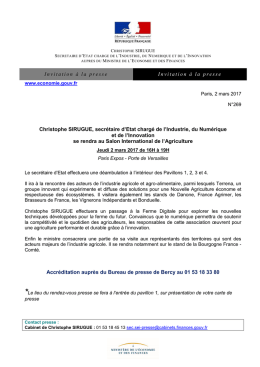 INVITATION PRESSE - Portail de l`&eacute;conomie et des finances