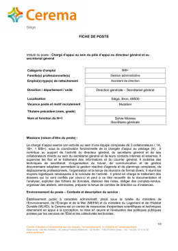 fiche de poste charge d appui dg sg