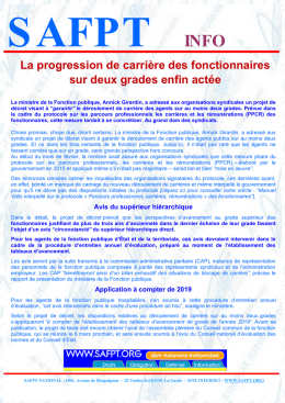 La progression de carrière des fonctionnaires sur deux