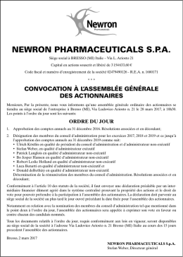 NEWRON PHARMACEUTICALS S.P.A.