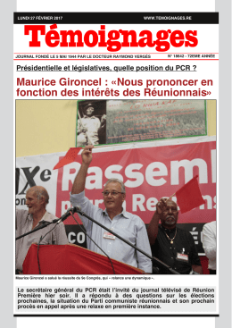 Maurice Gironcel : &laquo;Nous prononcer en fonction