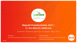 Objectif Présidentielles 2017 : 1/ les déserts médicaux