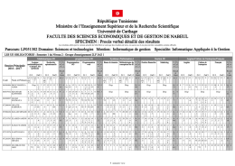 République Tunisienne Ministère de l`Enseignement