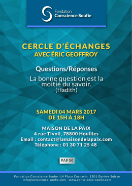 Visualiser l`Affiche - fondation conscience soufie